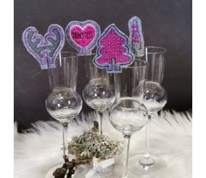 Stickserie - ITH Glasaufsätze Weihnachtswichtel & Co